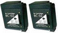 Canon 2 Pack Bc02 Black Ink Cartridges Remanufactured (Replaces Bc-01) - Free UK Delivery